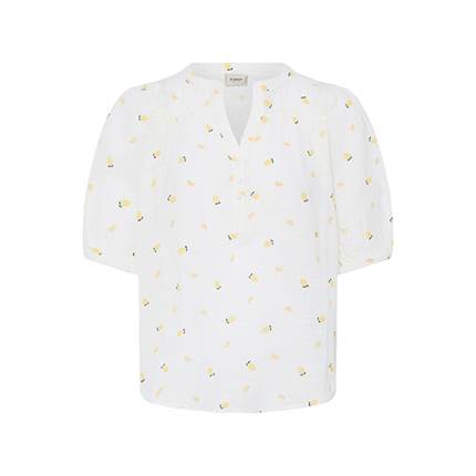 Fransa FRBOBBI BL 1 bluse - Pastel yellow lemon/White