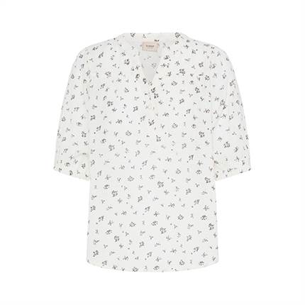 Fransa FRBOBBI BL 1 bluse -  Cream w. brown blue floral/White