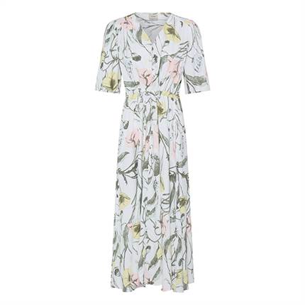 Fransa FRLAYA DR 1 kjole -  Pastel yellow floral / Green