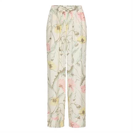 Fransa FRARIANA PA 5 Bukser -  Pastel Yellow Floral / Green