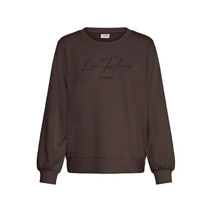 Fransa FRAURORA PU 26 sweatshirt - Hot Fudge Text / Brown