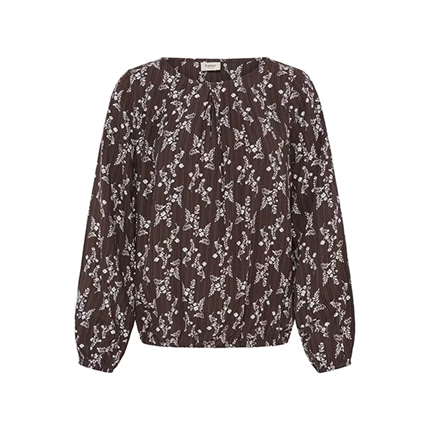Fransa FRMERLE BL 5 bluse - Flower Drop Hot Fudge / Brown