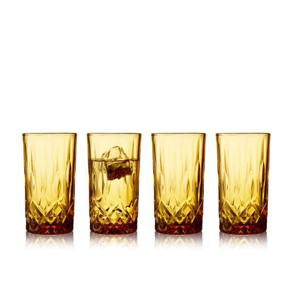 Lyngby Glas Sorrento Highball 38 cl 4 stk - Amber