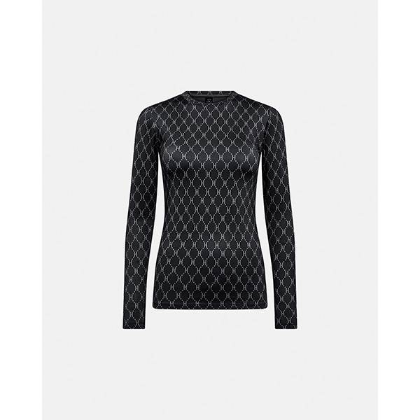 HYPE THE DETAiL blouse w/print - Black