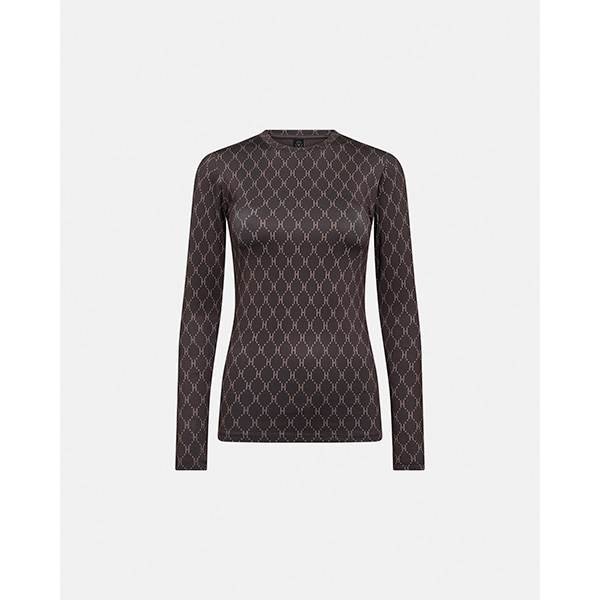 HYPE THE DETAiL blouse w/print - Brown