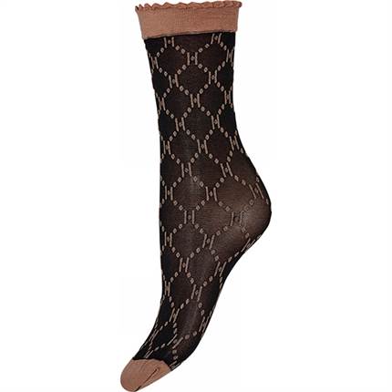 HYPE THE DETAiL strømper med logo, 25 den - Black/beige