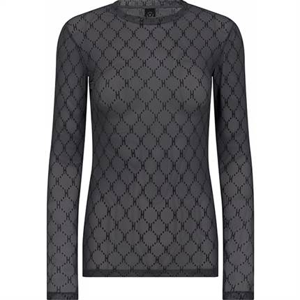 HYPE THE DETAiL mesh blouse - Grey
