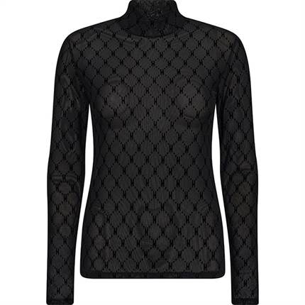 HYPE THE DETAiL mesh turtle neck - Black 