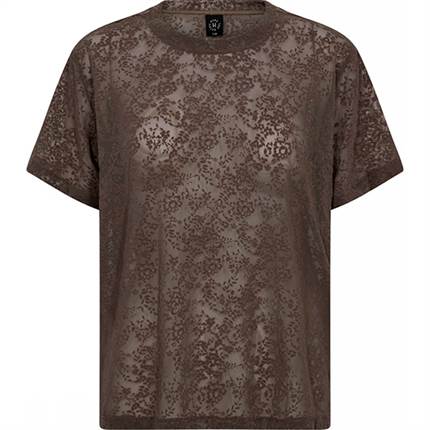 Hype the Detail HYPETHEDETAiL lace tee oversiz - Brown
