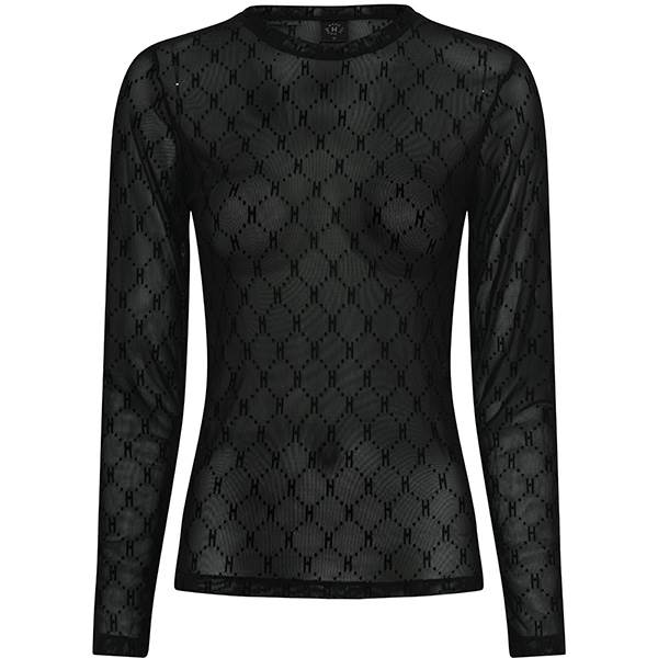 HYPE THE DETAiL mesh blouse - Black