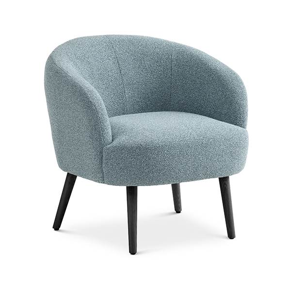 Conrad lounge chair - Egg blue - Vista - Sort træ