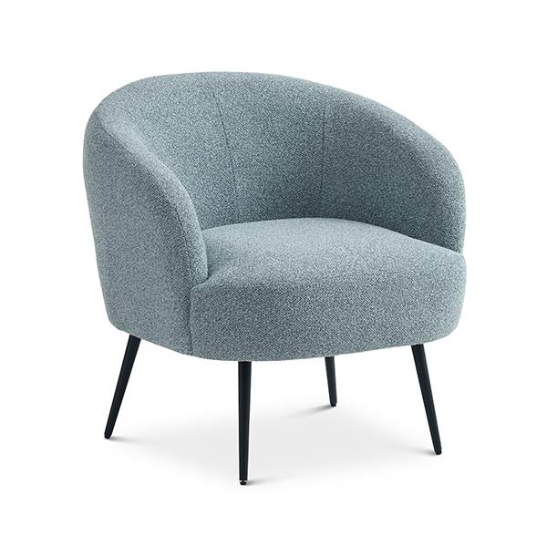 Conrad lounge chair - Egg blue - Vista - Sort metal