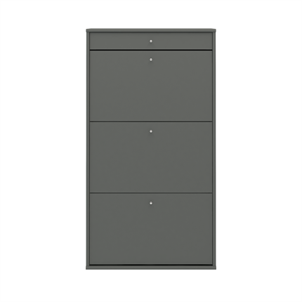 Låger i grå til mistral skoskab