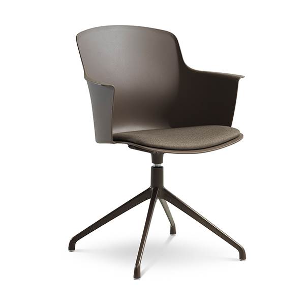 Lexpo living Mia dining chair m/armlæn + pude - Brun - Svirvel brun