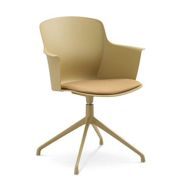 Lexpo living Mia dining chair m/armlæn + pude - Gul - Svirvel gul