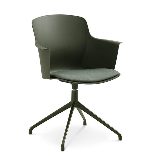 Lexpo living Mia dining chair m/armlæn + pude - Oliven - Svirvel oliven