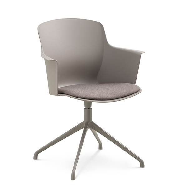 Lexpo living Mia dining chair m/armlæn + pude - Sten - Svirvel sten