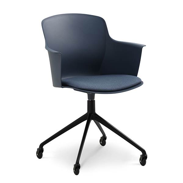 Lexpo living Mia dining chair m/armlæn + pude - Denim - Hjul
