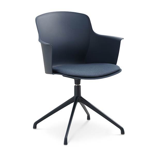 Lexpo living Mia dining chair m/armlæn + pude - Denim - Svirvel denim