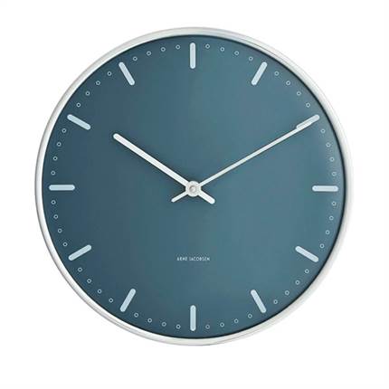 Arne Jacobsen City Hall vægur, Ø:29 cm - Blå