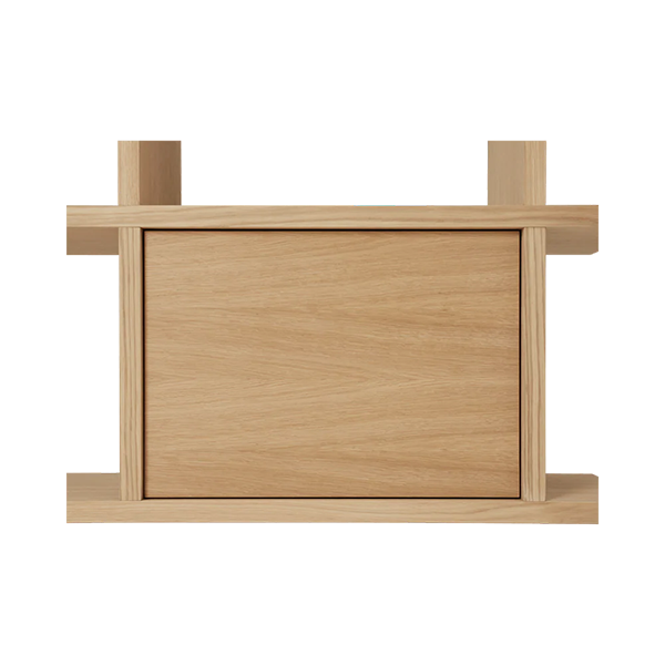 Indsats med låge i eg til Kona reolen fra Ferm Living