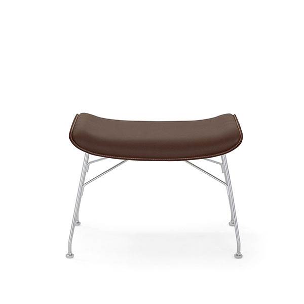 Kartell S/Wood Ottoman med læderpolstring