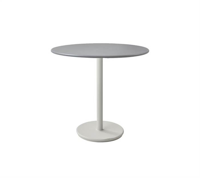 Se Cane-Line Go cafébord - Ø80 cm - Aluminium hvid/lysegrå hos Erling Christensen Møbler