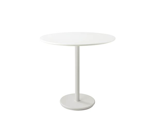 Cane-Line Go cafébord - Ø80 cm - Aluminium hvid / hvid