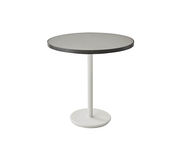 6: Cane-Line Go cafébord - Ø75 cm - Aluminium hvid / grå, lysegrå