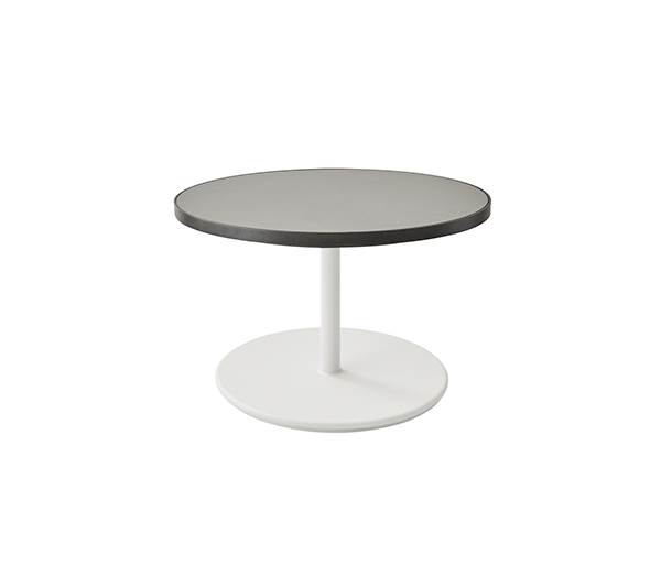 Cane-Line Go sofabord, Ø75 cm - Hvid/keramikgrå