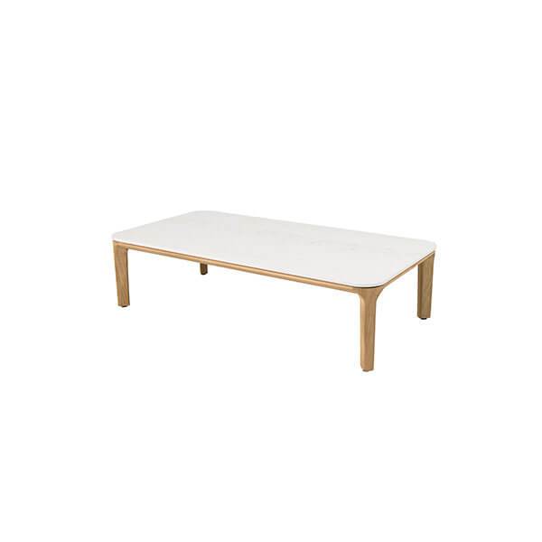 Cane-Line Aspect sofabord - 120x60 cm - Teak stel - Bordplade: Tervertin
