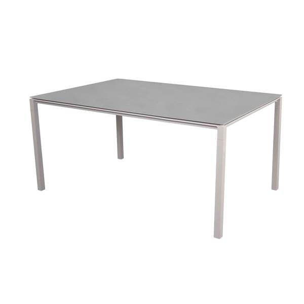 Cane-Line Pure havebord - 150 x 90 cm - Stel i sand - bordplade i Betongrå Concrete Grey (Keramisk) : Erling Christensen Møbler