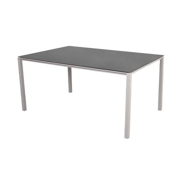 Cane-Line Pure havebord - 150 x 90 cm - Stel i sand - bordplade i Nero sort Nero Black (Keramisk) : Erling Christensen Møbler
