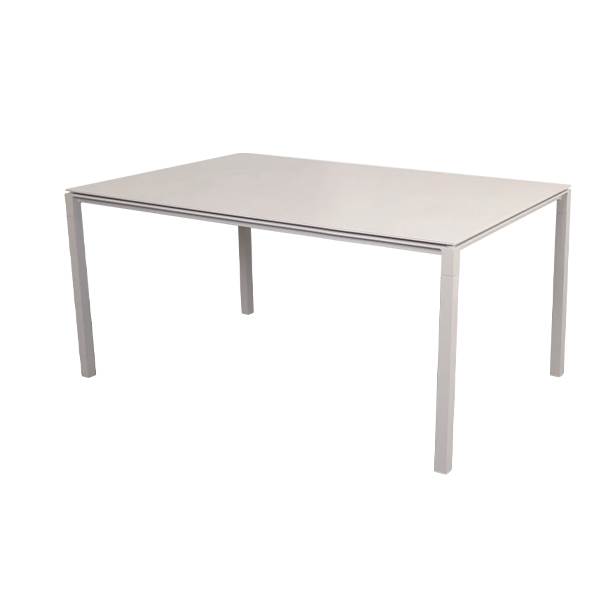 Cane-Line Pure havebord - 150 x 90 cm - Stel i sand - bordplade i Toscana sand Sand : Erling Christensen Møbler