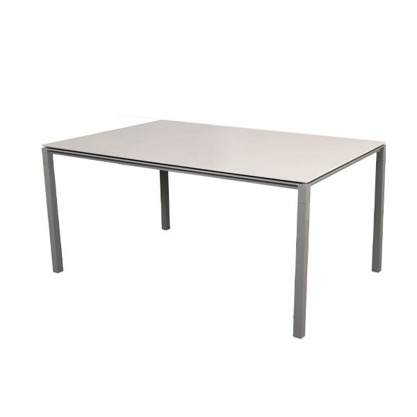 Cane-Line Pure havebord - 150 x 90 cm - Stel i Taupe - bordplade i Toscana sand Taupe : Erling Christensen Møbler