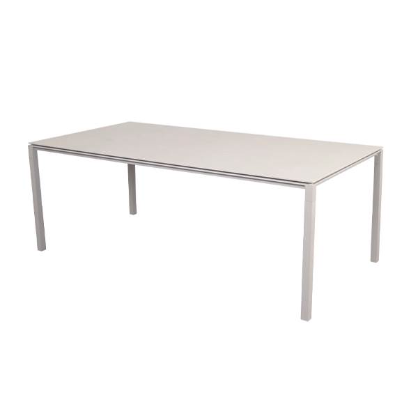 Cane-Line Pure havebord - 200x100 cm - Stel i sand - bordplade i Toscana sand Sand : Erling Christensen Møbler