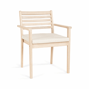 Lyseng spisebordsstol med hynde - beige