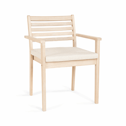 Lyseng spisebordsstol med hynde - beige