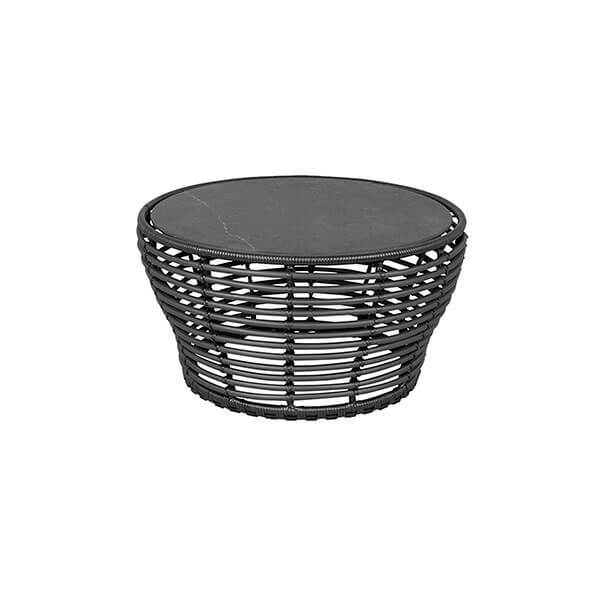 Cane-Line Basket sofabord - Mellem - Stel: Grafit Bordplade: sort