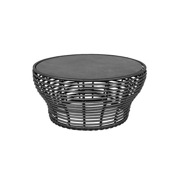 Cane-Line Basket sofabord - Stor - Stel: Grafit Bordplade: sort
