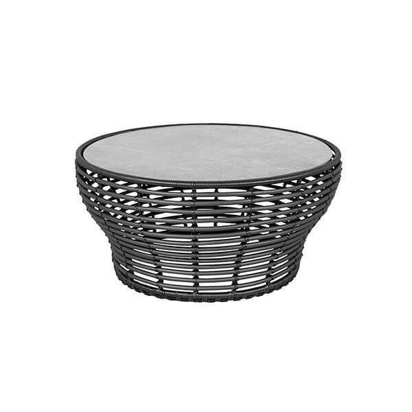 Cane-Line Basket sofabord - Stor - Stel: grafit Bordplade: grå