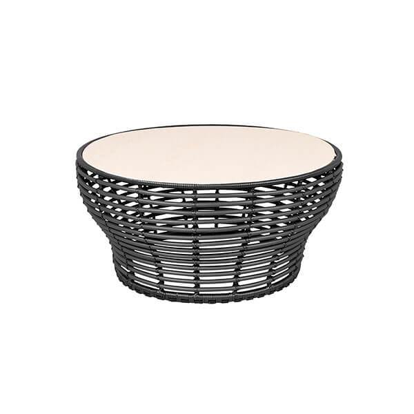 Cane-Line Basket sofabord - Stor - Stel: Grafit Bordplade: Tevertin