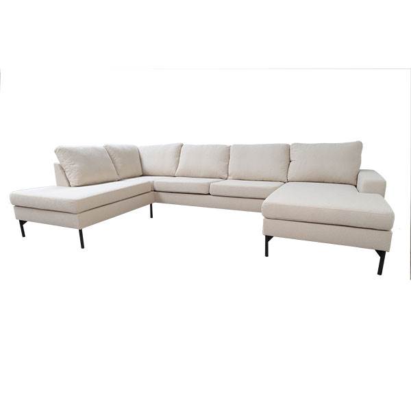 Sindal sofa med chaiselong og open-end - Sand - højrevendt