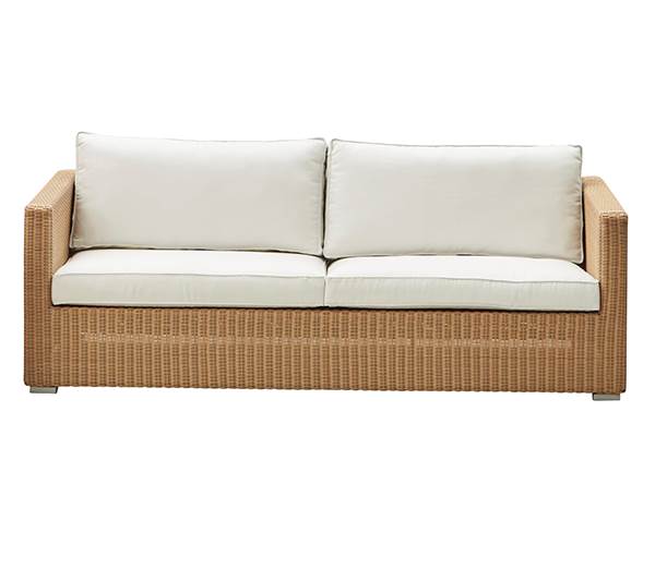 Billede af Cane-Line Chester sofa, Natural, hynde i hvid