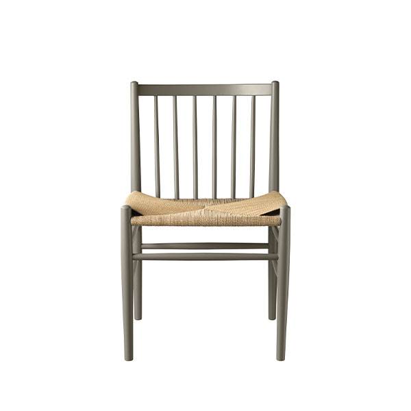 8: FDB Møbler - J80 spisebordsstol - Moss grey malet bøg med natur flet