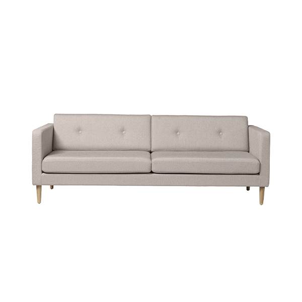 FDB Møbler L42 Firhøj 3 pers. sofa - Prada / Massiv eg