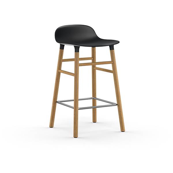 Køb Normann Copenhagen Form barstol – Sort/eg 65 cm