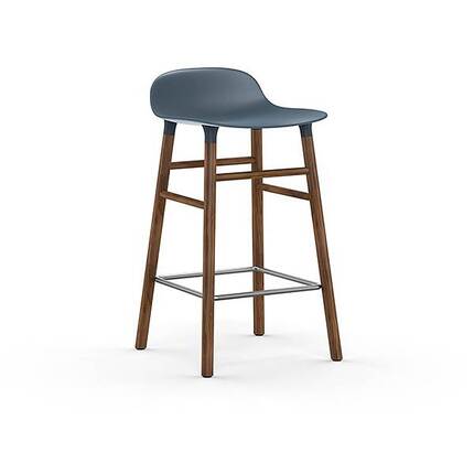 Form barstol - Blå/valnød