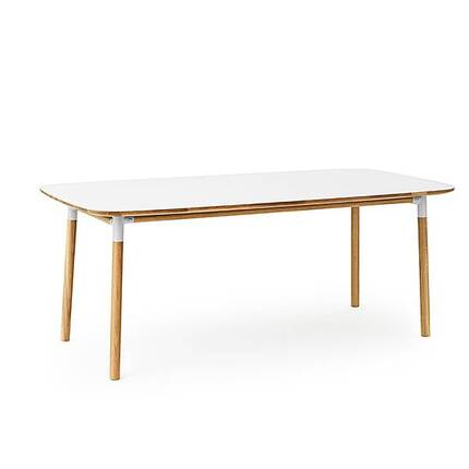 Form spisebord 95x200 cm - Hvid