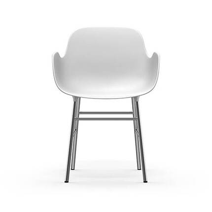 Form armchair - Hvid/krom